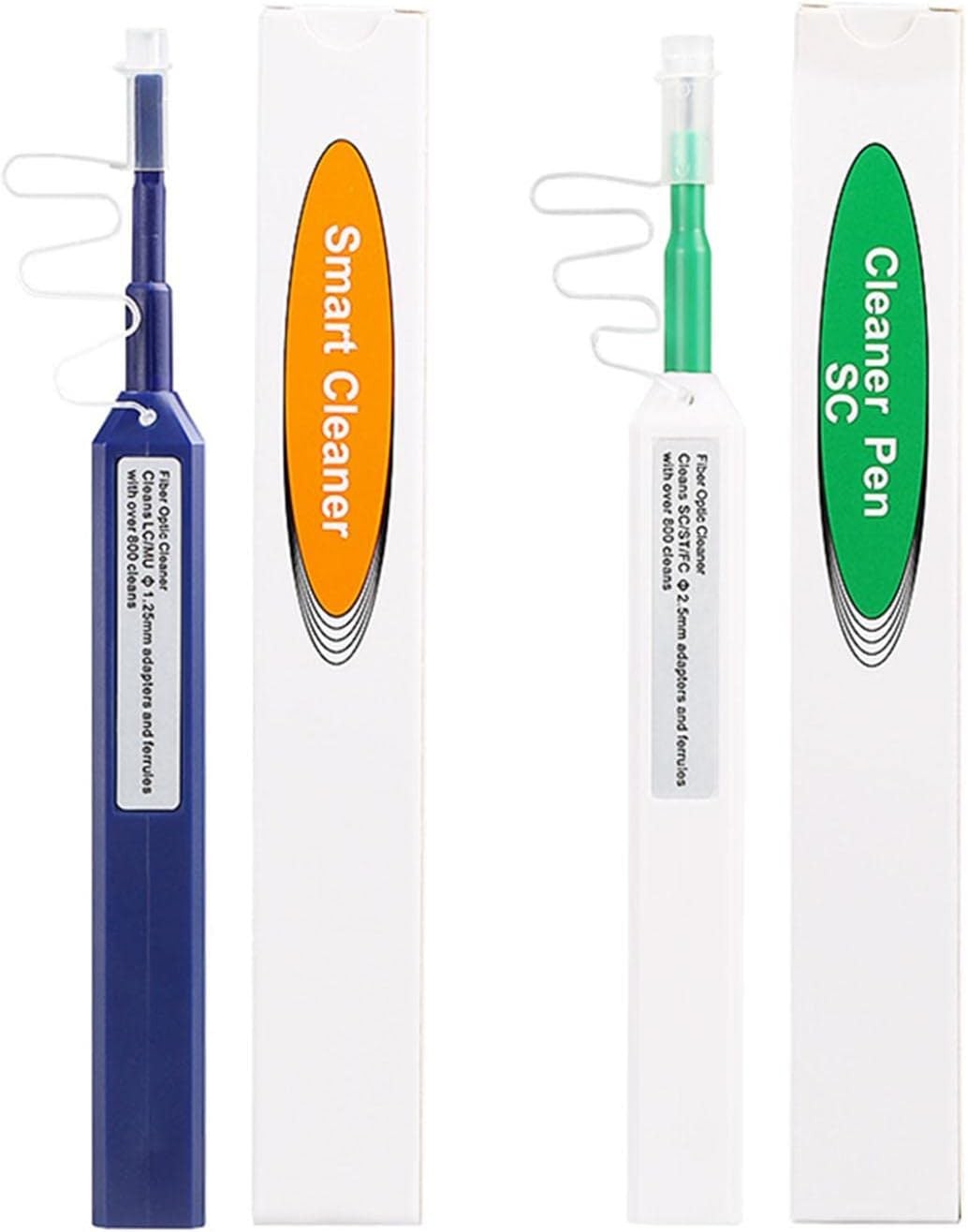 2Pcs Fiber Optic Cleaner Pen over 800 Cleans for L C 1.25Mm 2.5Mm SC/ST STE2000