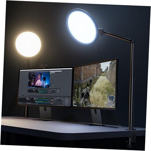 10.2" Desk Ring Light with Stand for Video Call, Ring Light for Desk with