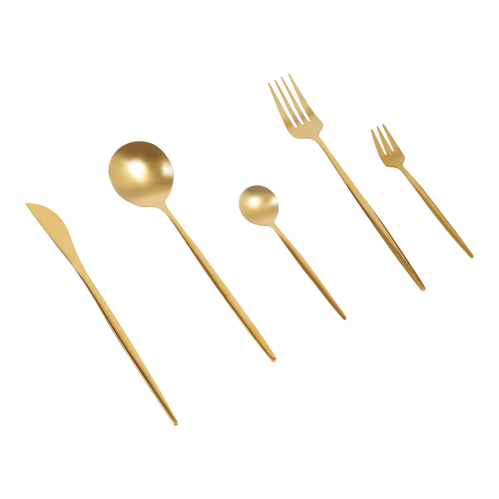 90 Pieces Gold Silverware Set Modern Stainless Steel Flatware Set Service For 18