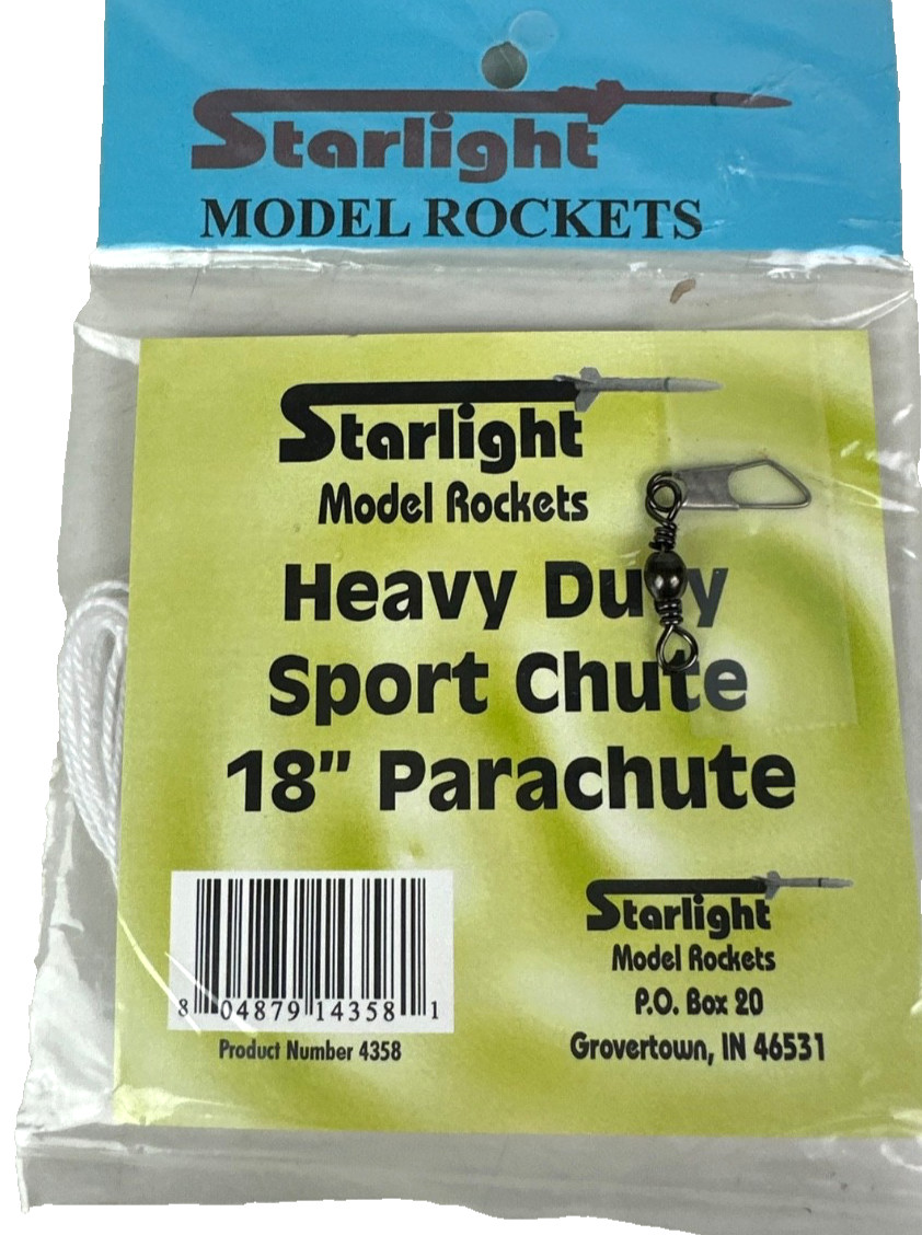 Starlight Heavy Duty Sport Chute 18" Parachute #4358 Model Rockets