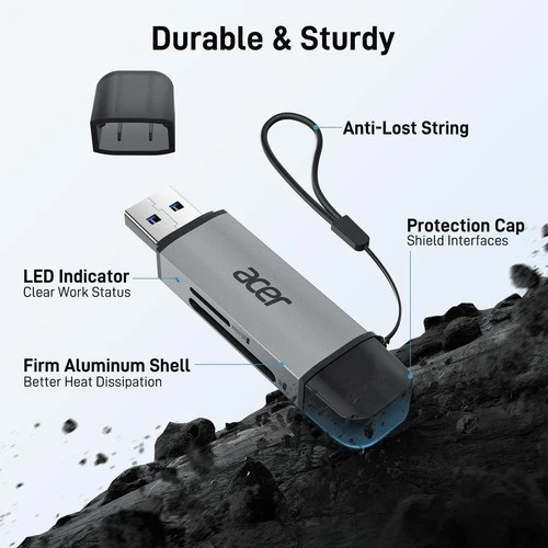 acer SD Card Reader USB C Dual Slots USB 3.0 Type C to Micro SD Card Adapter
