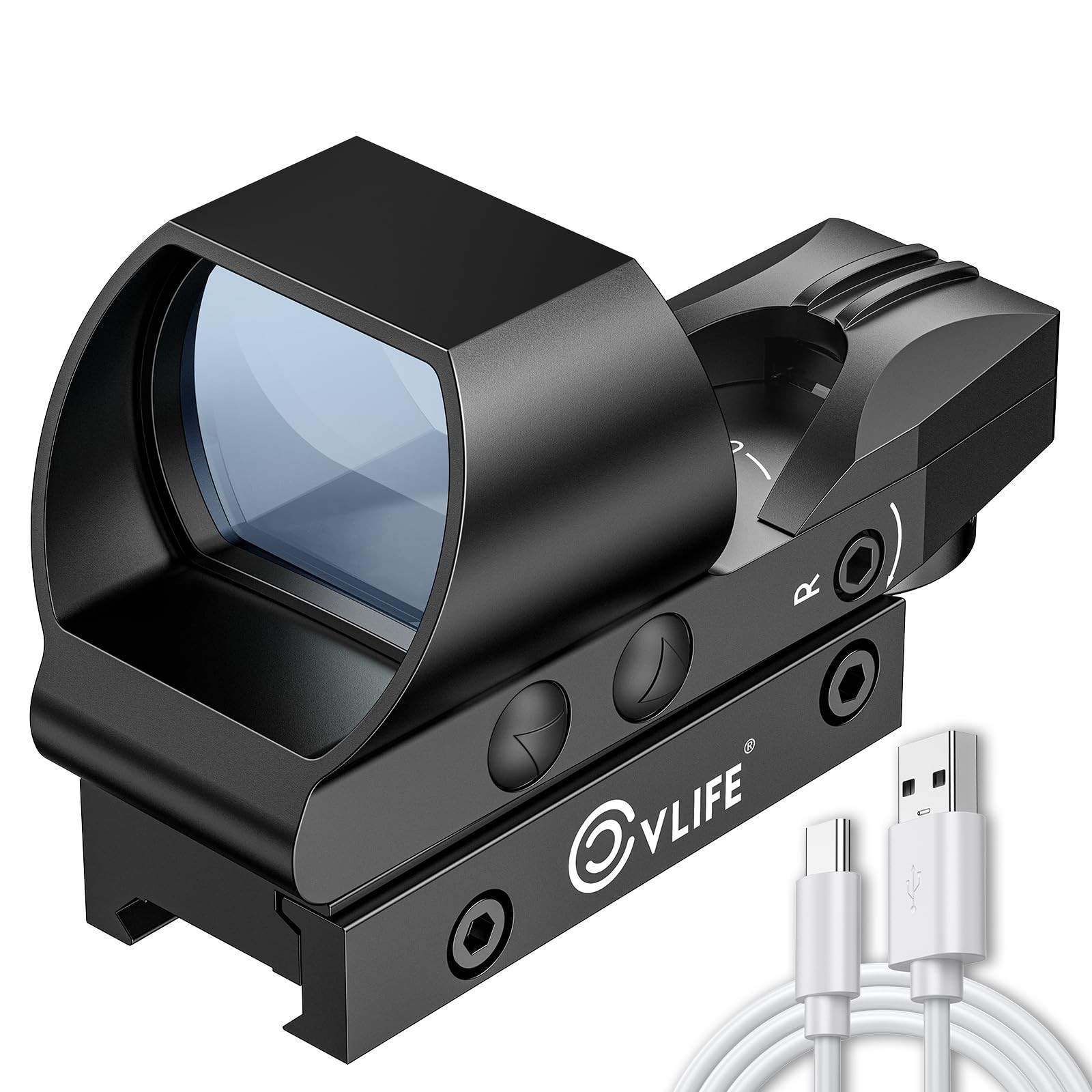 CVLIFE FoxSpook Rechargeable Multiple Reticle Green Dot Sight, 40mm (1.6") La...