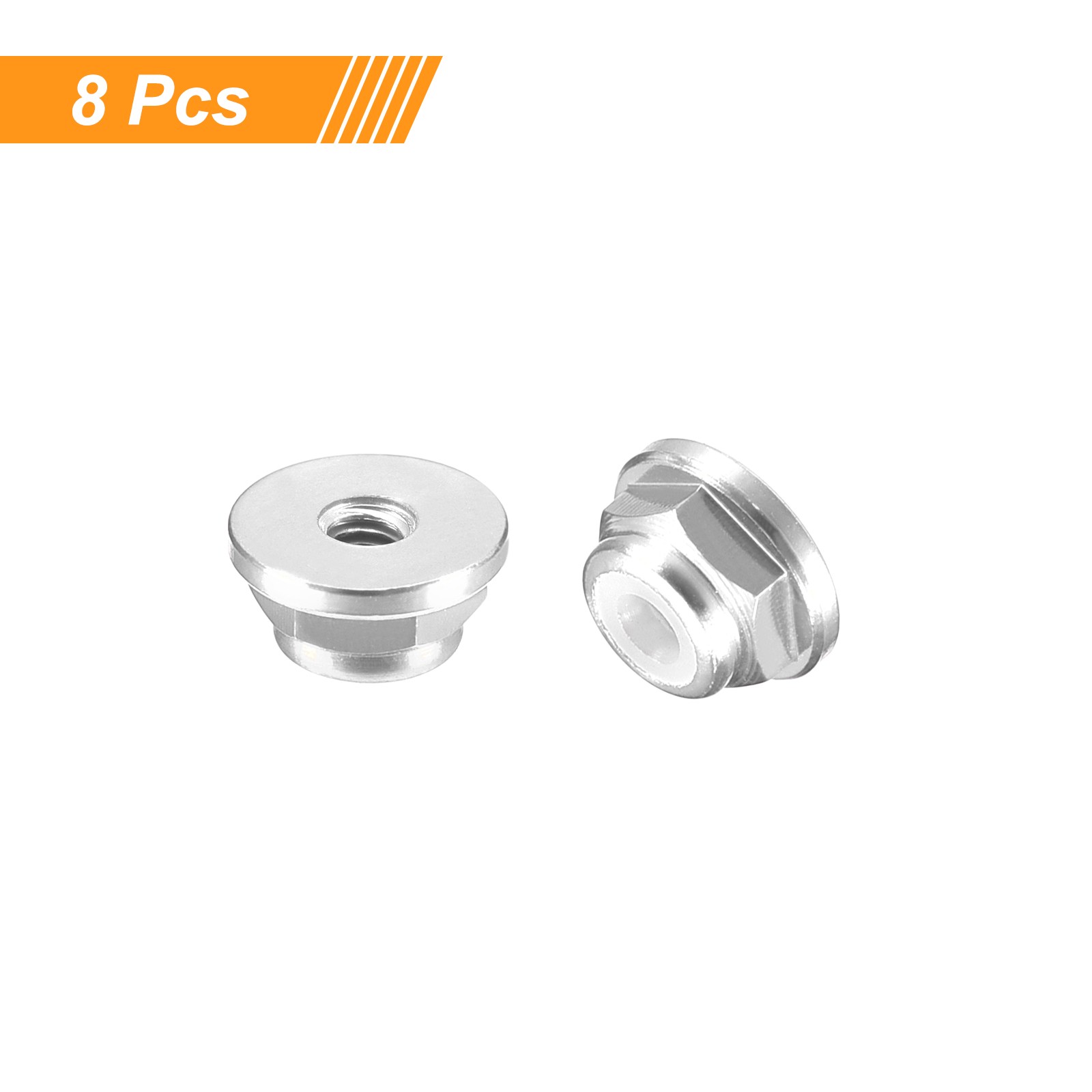 Nylon Insert Hex Lock Nuts, 8pcs - M2x0.4mm Self-Locking Nut(Silver)