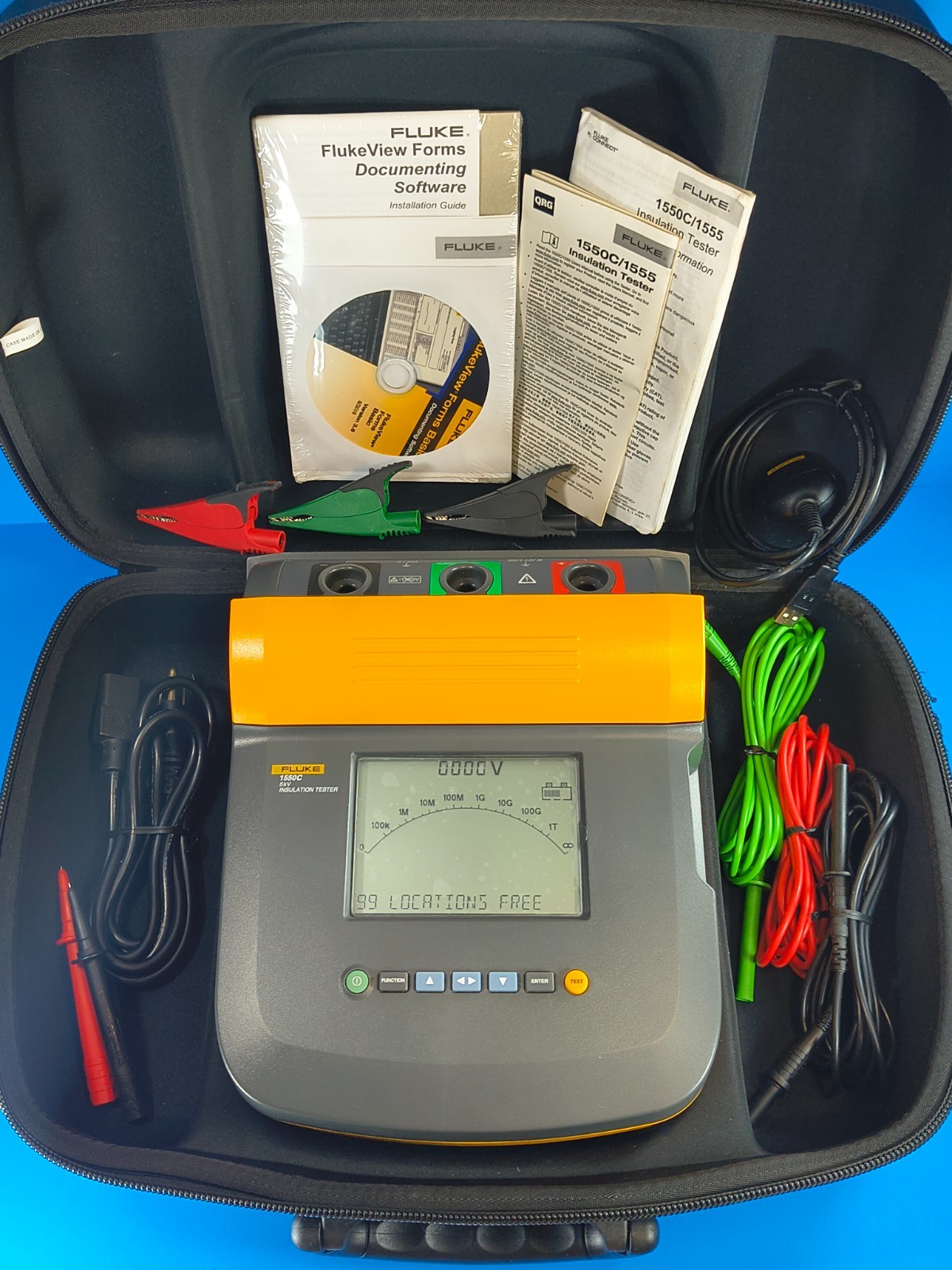 Fluke 1550C 5kV Insulation Tester Pristine Full Kit!