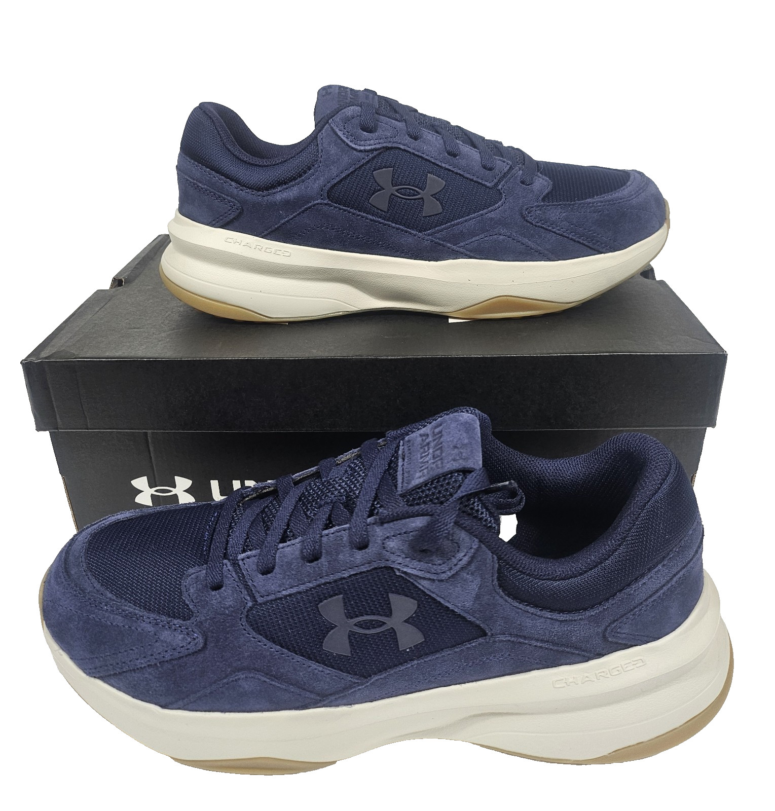 Under Armour Men's 9.5 UA Edge Suede 3027731-411 Blue Running Athletic Sneaker