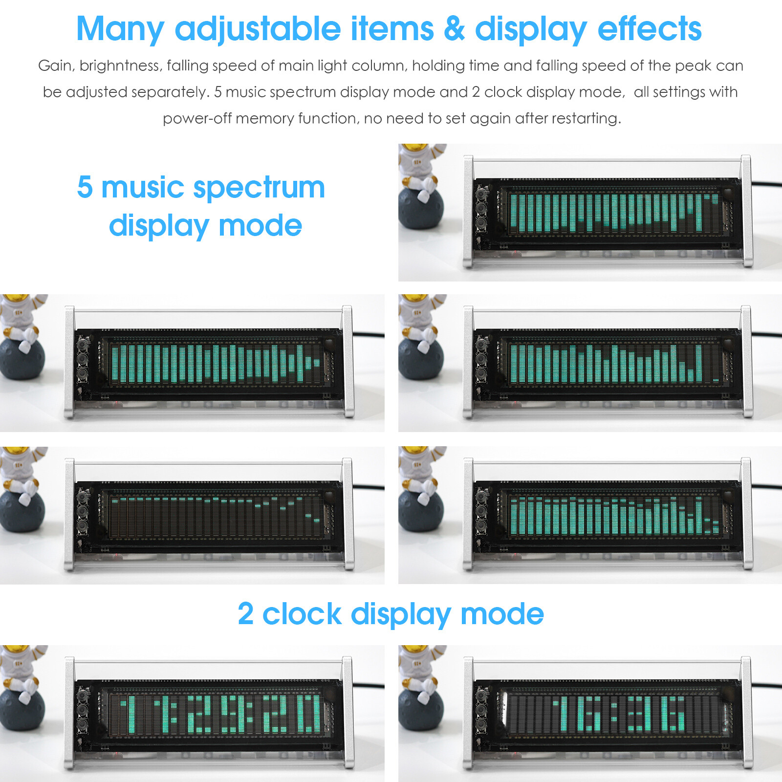 VFD Audio Spectrum Analyzer Audio Selector Box w/Bluetooth 5.0 Speaker Receiver