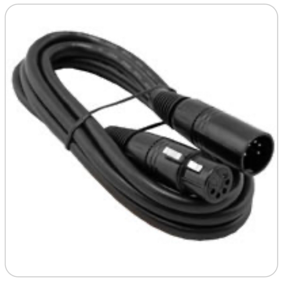 Bulk	Qty Of 10 TECHNI-LUX: DMX Data Cable XLR 5pin Male to Female 5' UL2969
