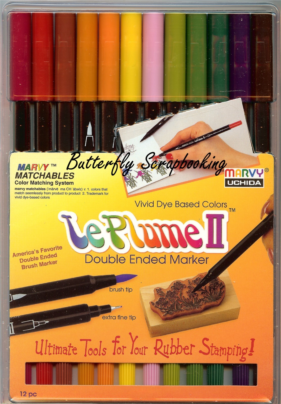 Watercolor MARKER SET 12 Double Ended Marvy Le Plume Set Garden 1122-12F New
