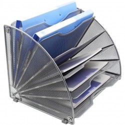 6Tier Mesh Document Sorter, Fan-Shaped Desk Storage Organizer for Home Office