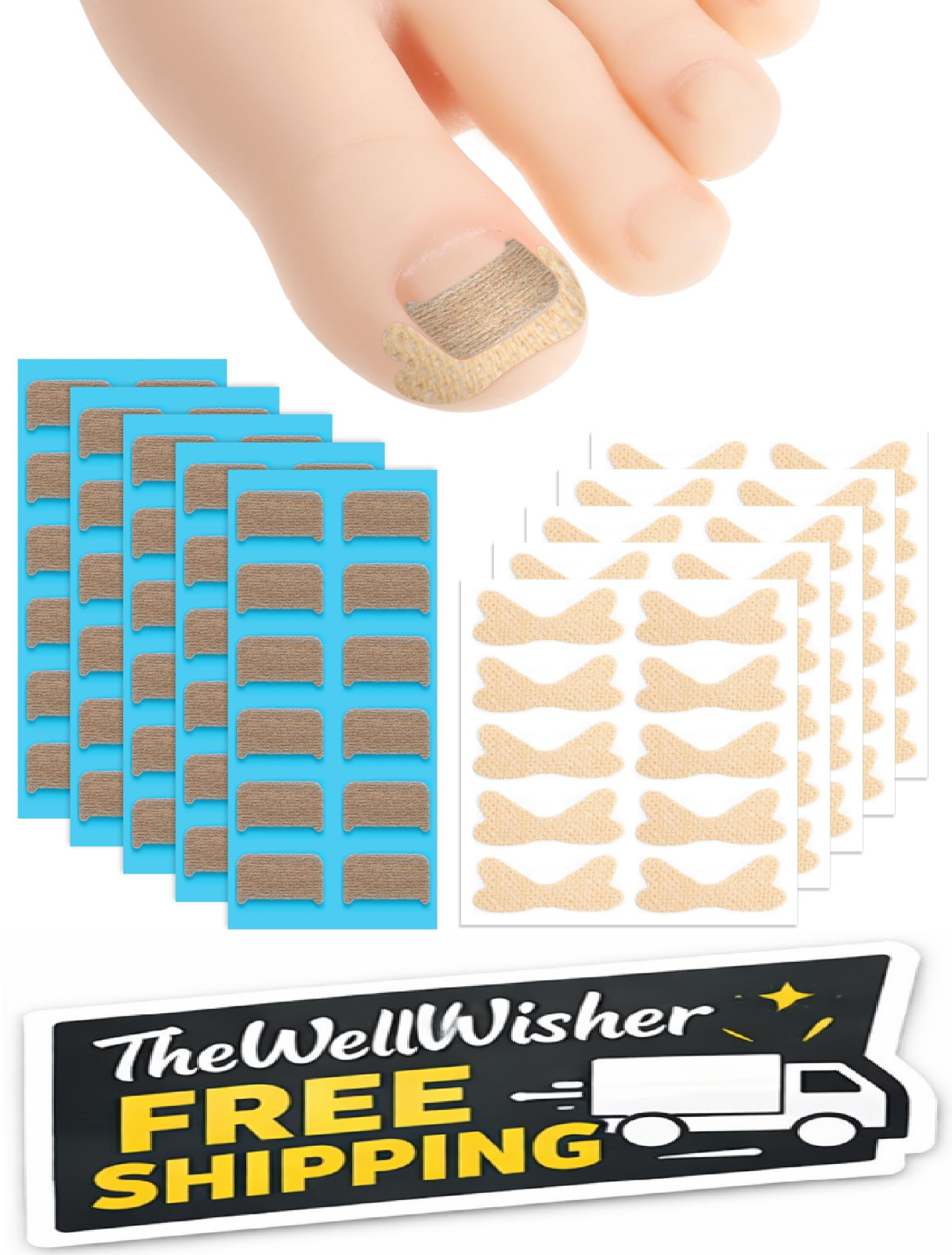 Ingrown Toenail Corrector Patches 60pcs + Strips 50pcs – At-Home Treatment