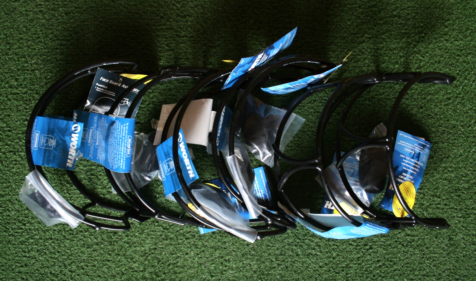Lot of 6 WORTH High Visibility Softball Helmet Face Guards SBWG2