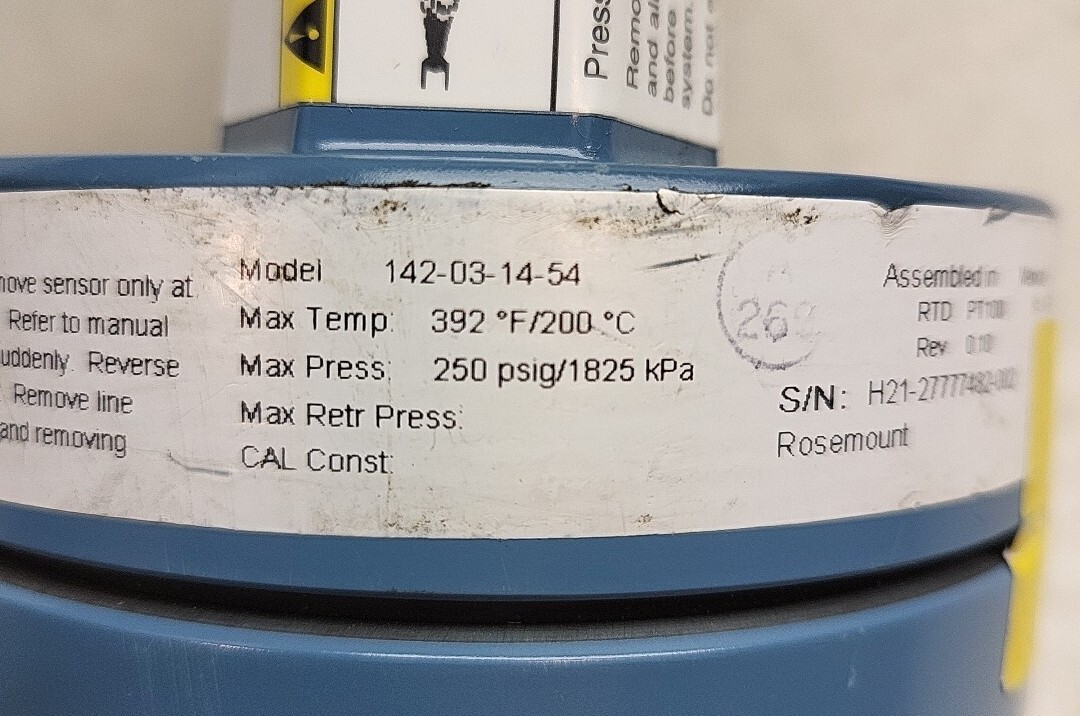 Rosemount 142-03-14-54 Analytical Model 142 Conductivity Sensor New