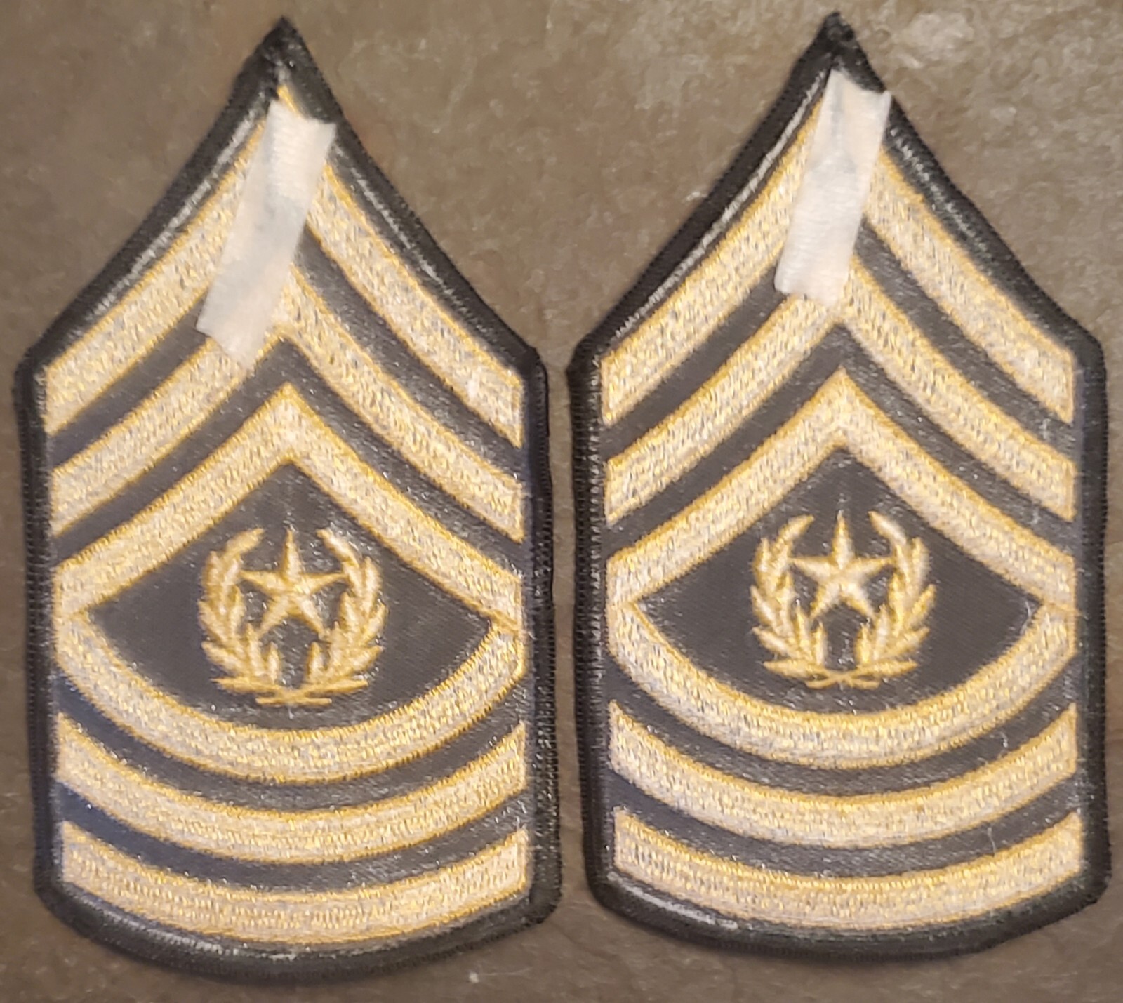Pair (2) US Army Command Sergeant Major CSM Rank Insignia Patch Dress CLASS A 4"