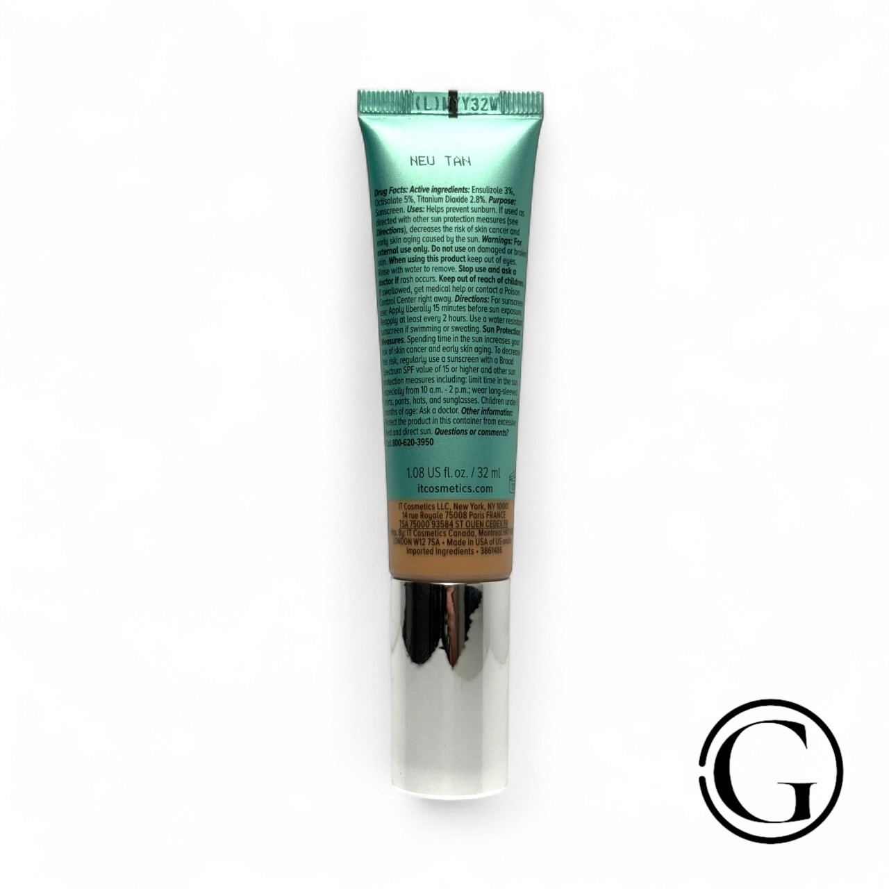 IT COSMETICS CC+ NATURAL MATTE FULL COVERAGE CREAM NEUTRAL TAN 1.08 OZ