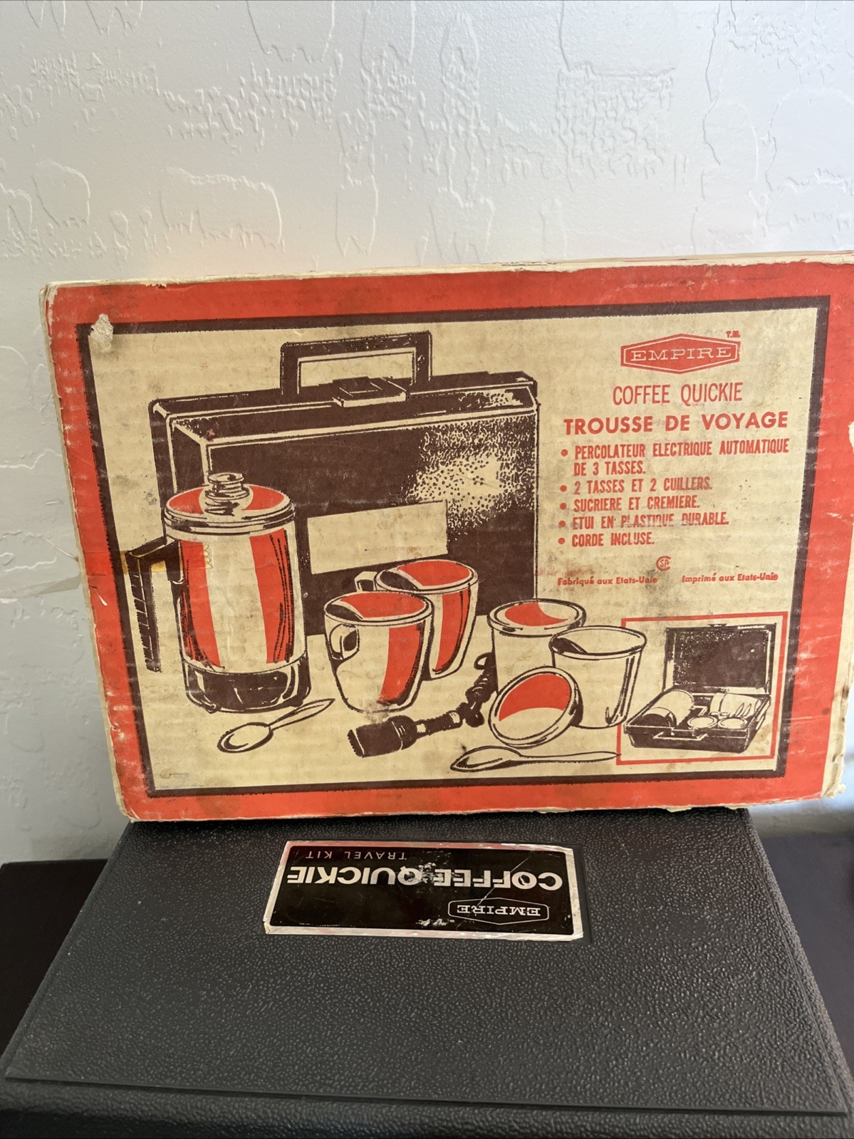 1970’s Empire Coffee Quickie Camping Percolator W/ Case and Box. Tested Working