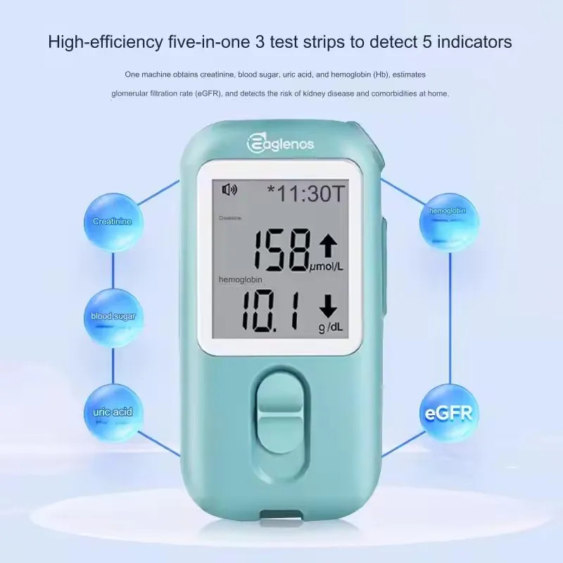 3-IN-1 Creatinine Meter Blood Glucose/Uric Acid Test with Sampling Pen Strips