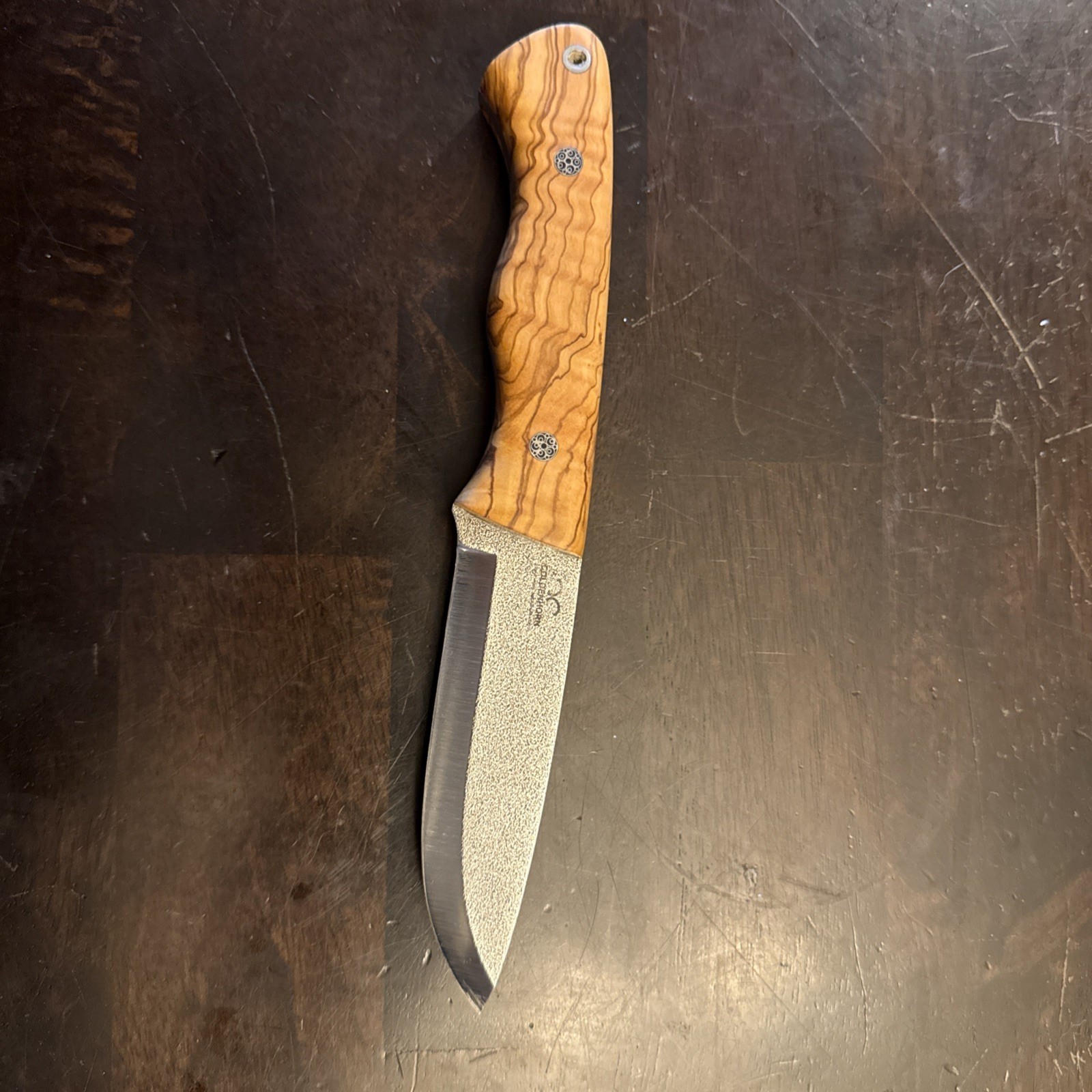 “Goldenhorn” Camping, Outdoor, Hunting Knife, Handmade Knife, N690 Bohler Steel