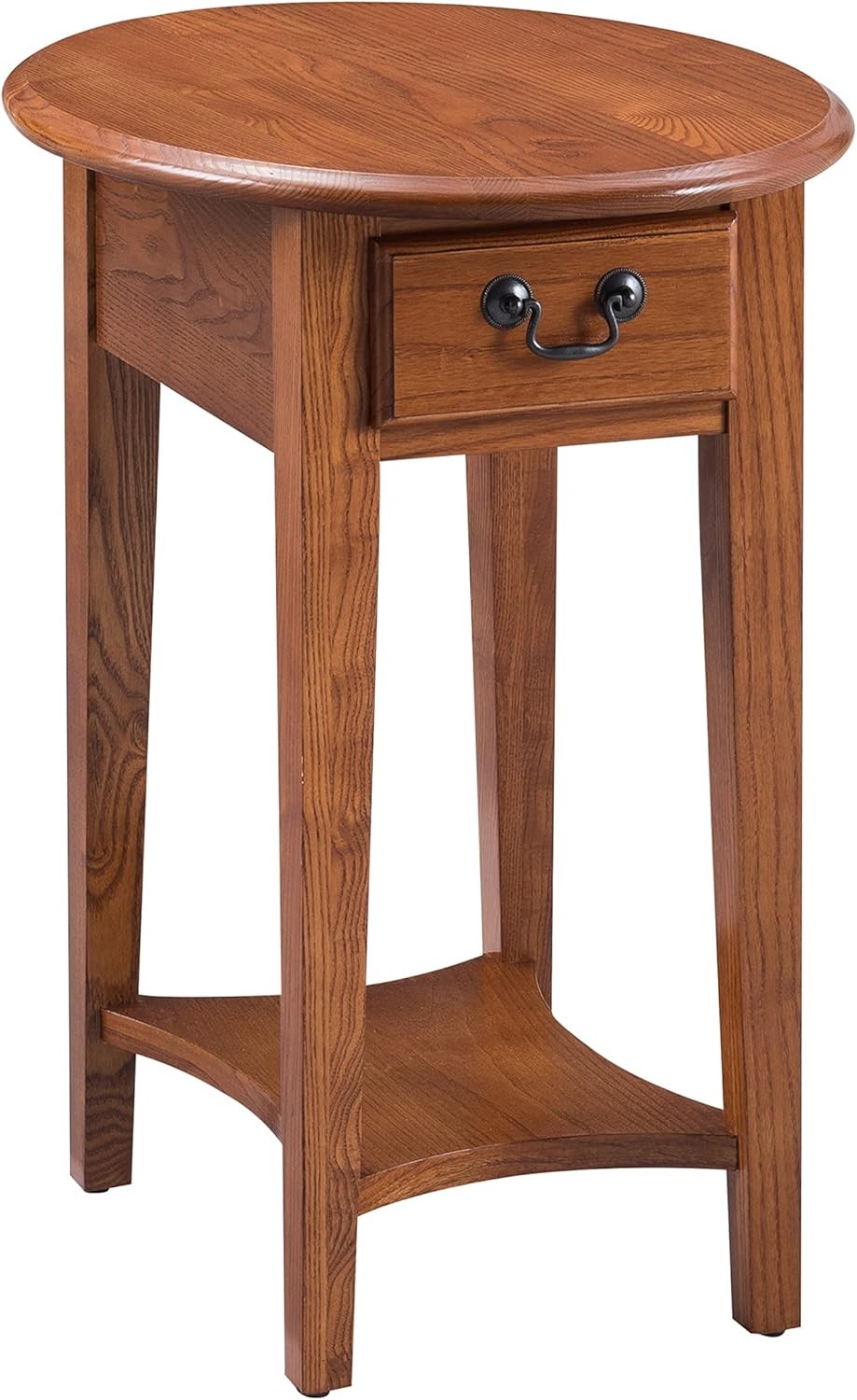 Haven Ridge Oval End Table One Drawer Side Table Farmhouse White 214387