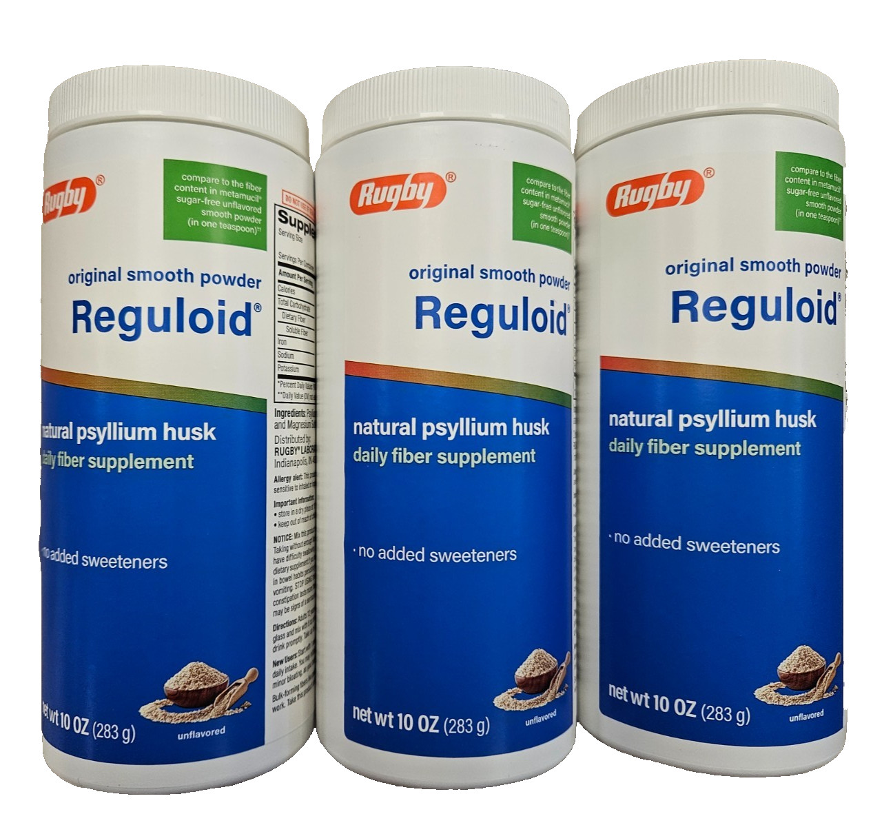 Rugby REGULOID Laxative Powder SUGAR FREE Reg Flavor 10oz ( 3 pack ) ^^