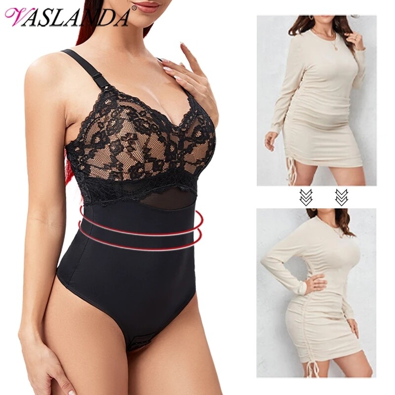 Women Padded Bra Bodysuit Shapewear Firm Tummy Control Slimming Body Shaper Tops