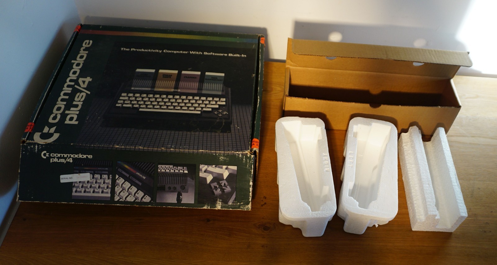 Vintage Commodore Plus/4 Computer With Box & Accessories Manuals Power Test Only