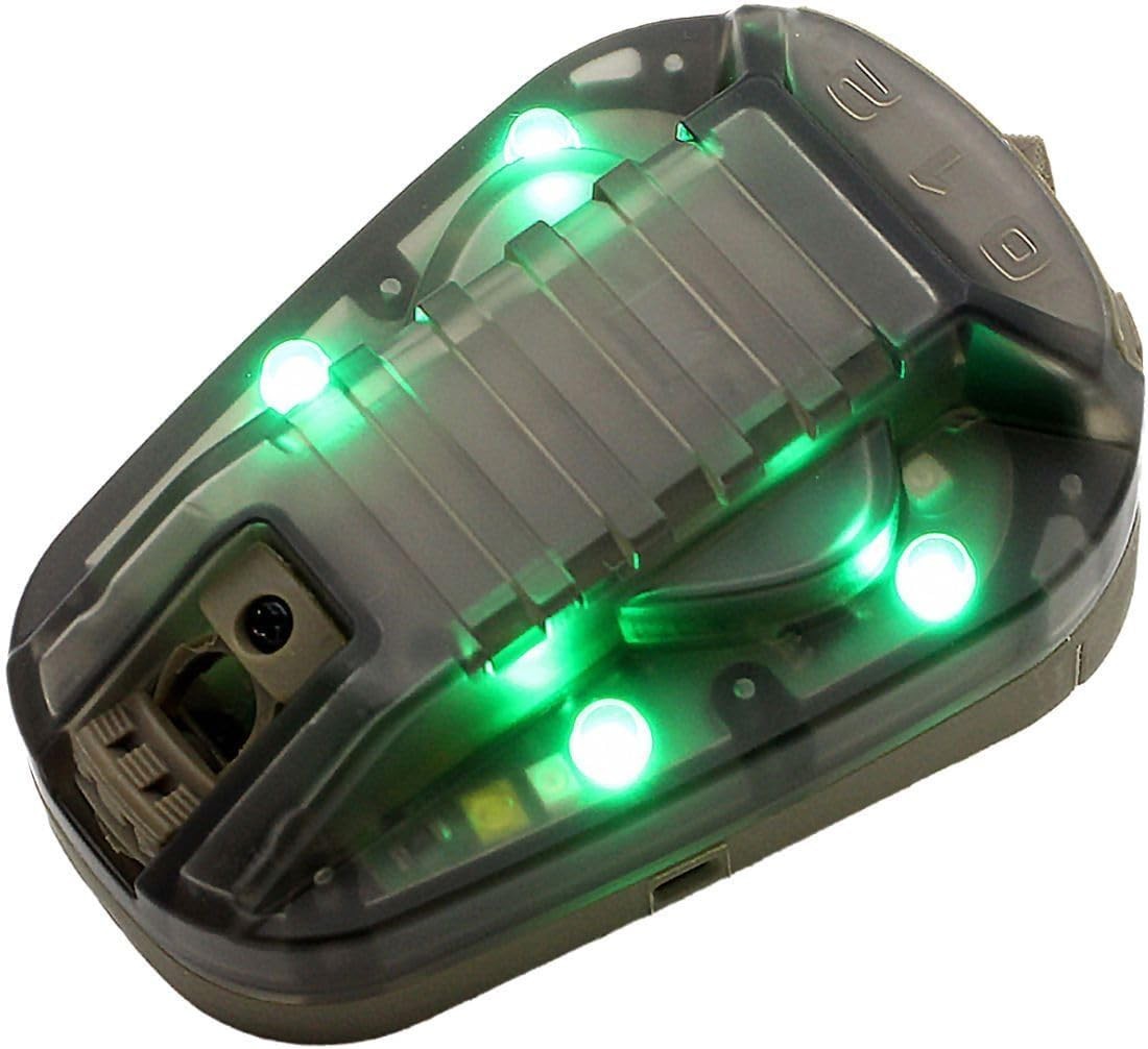 Tactical IR Strobe Helmet Light with Visible LED Strobe Tan Body/ Green visible