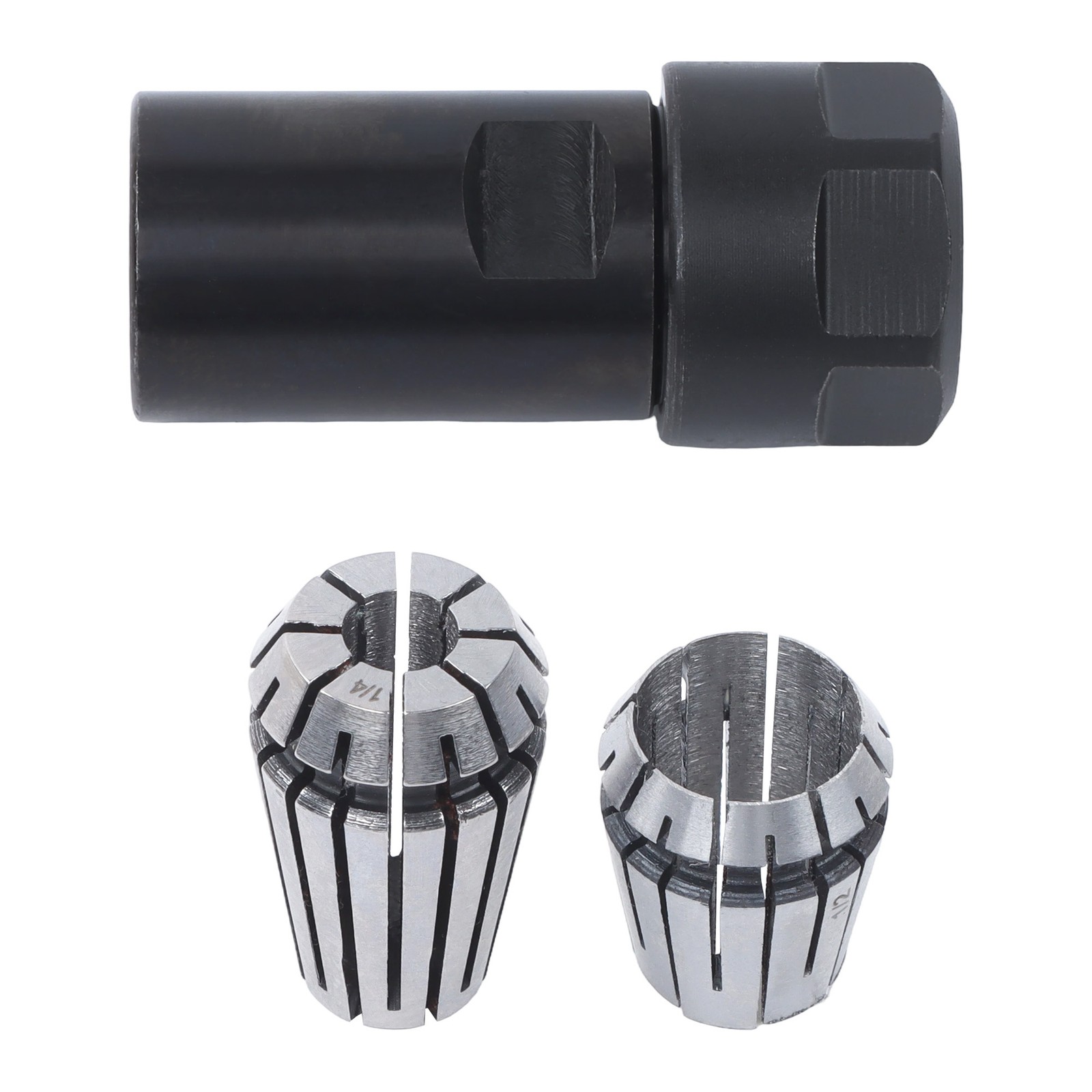 5/8-11 Angle Grinder Extension Shaft 3Pack Black w/ 1/4" & 1/2" Collets