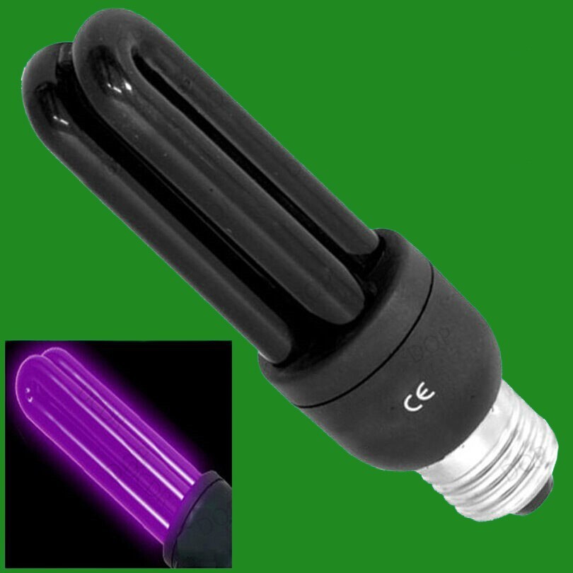15W UV Light Bulb, Ultraviolet Blacklight CFL Glow Lamp, ES E27 Club Disco Party