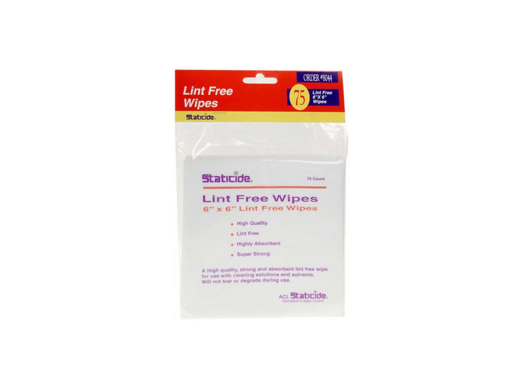 ACL Staticide 8044 - 8044 6x6 inch LINT FREE WIPE 75/PKG ACL