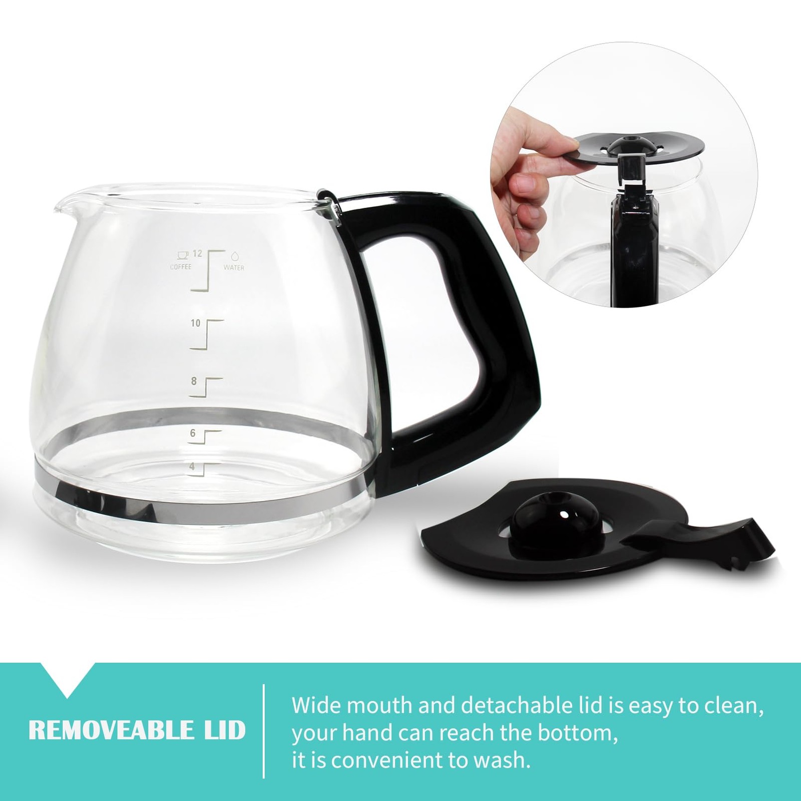 12-Cup Replacement Carafe for Black and Decker Coffee Maker CM1160B/W