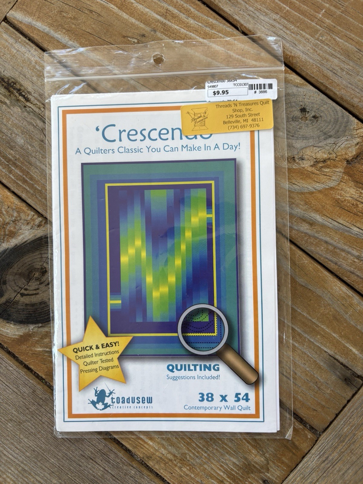 Crescendo Quilt Pattern Toadusew 38" x 54"