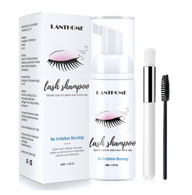 Lash Shampoo Cleansing Kit w/ Brush & Spoolie | Eyelash Extension Cleaner | DIY