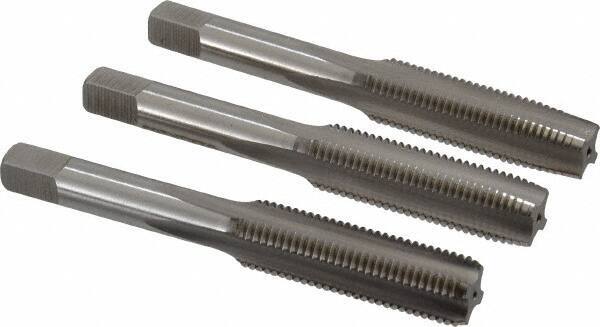 Hertel 3 Piece HSS Tap Set, 7/16-20 UNF, 4 Flute, Bottoming, Plug & Taper