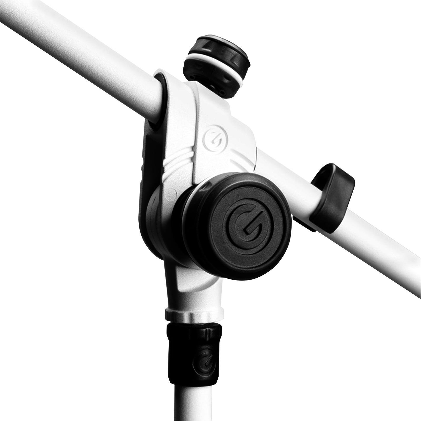 Gravity GMS4322W Tripod Microphone Stand w 2-Point Telescoping Boom in White