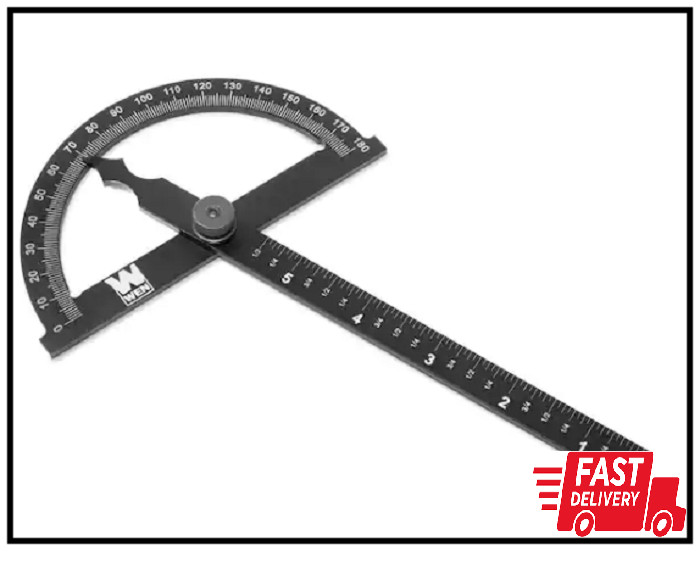 WEN ME512P Adjustable Aluminum Protractor & Angle Gauge with Laser Etched Scale