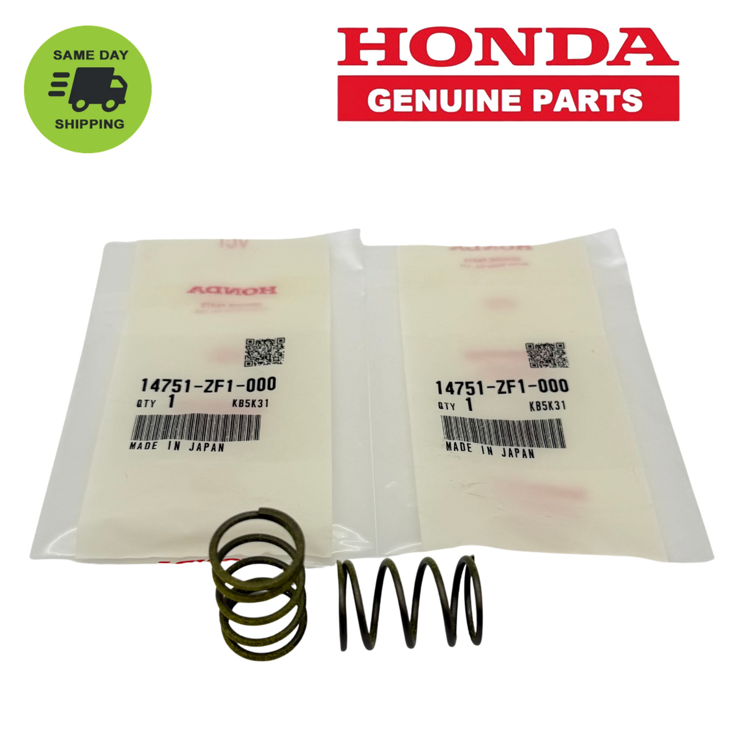 2PK HONDA Valve Spring GX120 GX160 EM2500 14751-ZF1-000 Genuine OEM