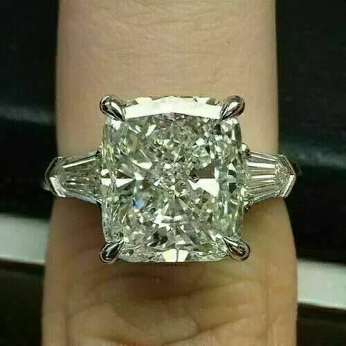 5Ct Lab Created Diamond Women's Solitaire Engagement Ring 14K White Gold Over