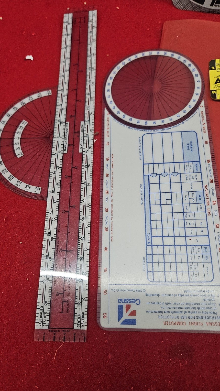 2 1982 cpc Flight Computer Piper Cessna Protractor Navigation Pilot Aviation Lot