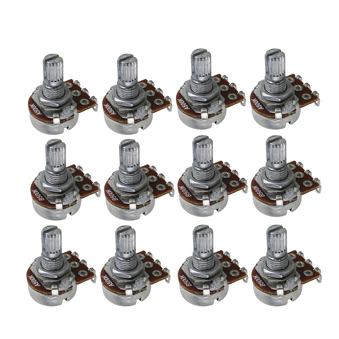 FLEOR12pcs A500K+B500K Guitar Small Audio Potentiometers Pots Short Split Shaft