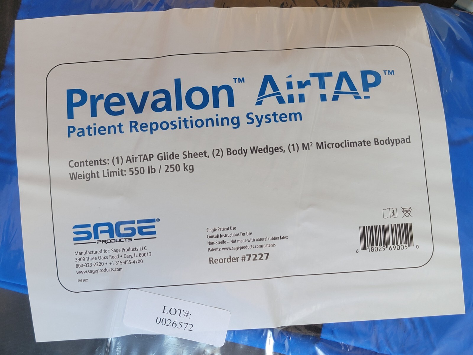 Prevalon AirTap Patient Repositioning System 7227