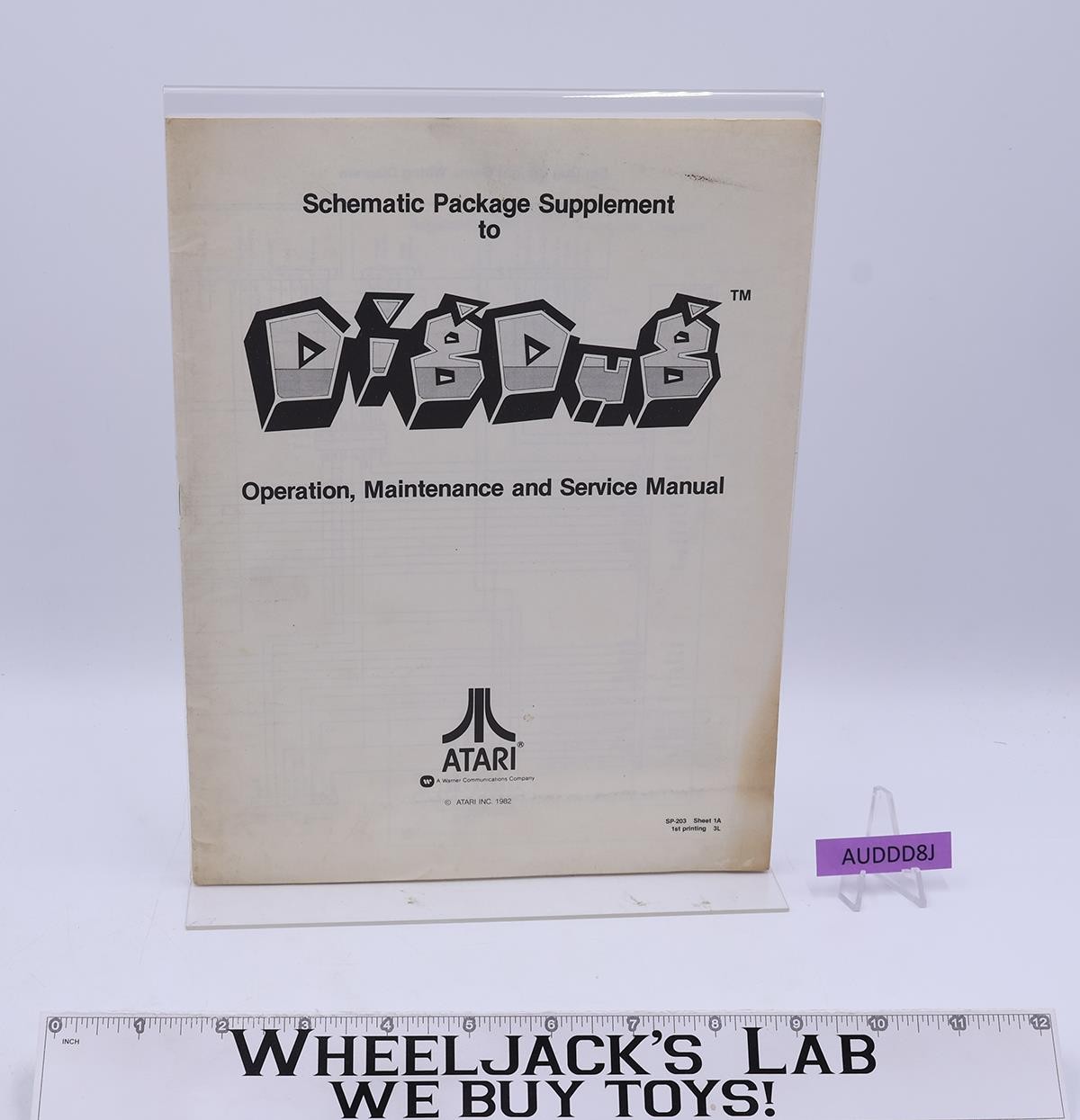 ATARI DigDug 1982 Arcade Game Schematic Package Supplement ONLY Vintage