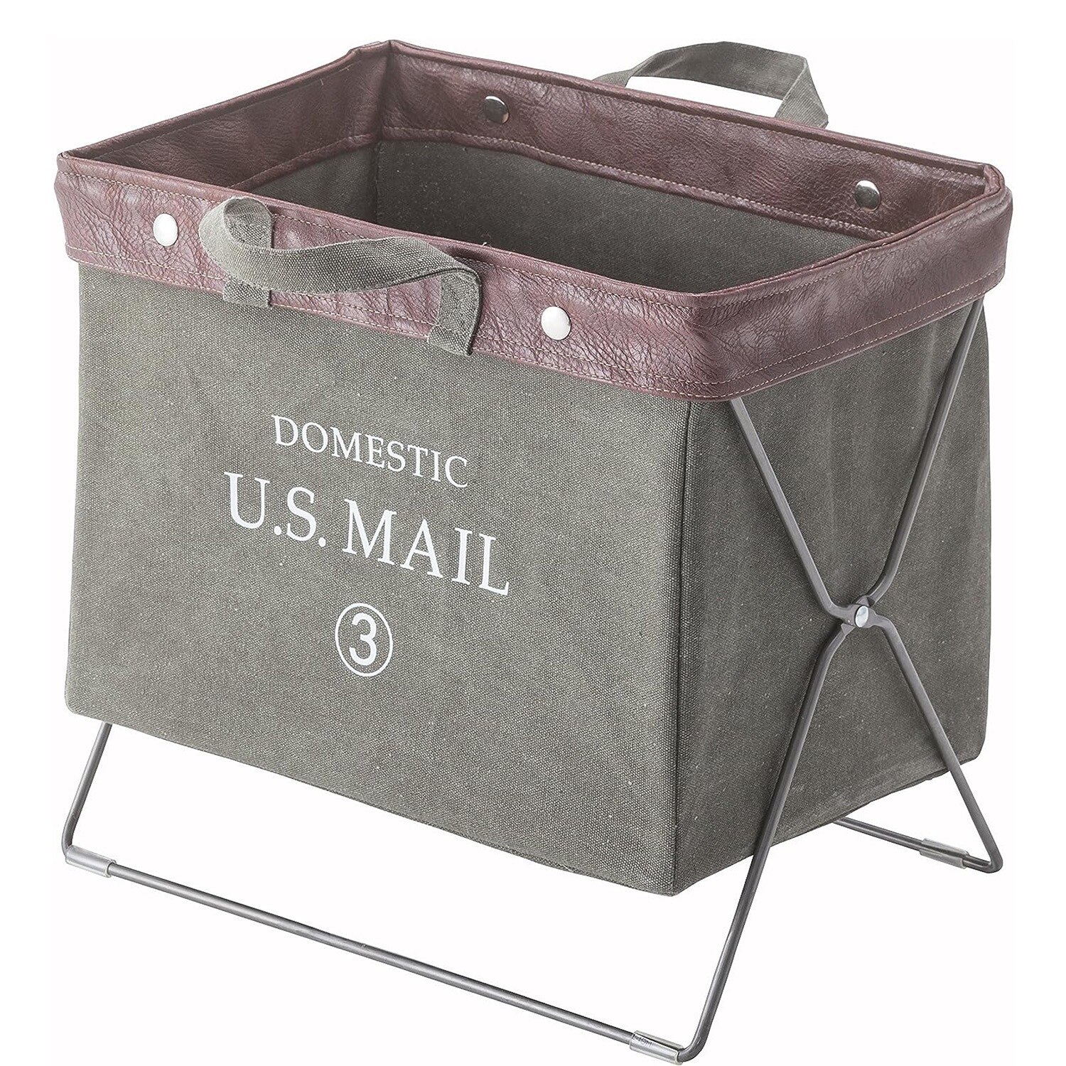 Folding Basket Stand Carry Storage Organizer Azumaya MIP-89GR F'Kolme-USA NEW
