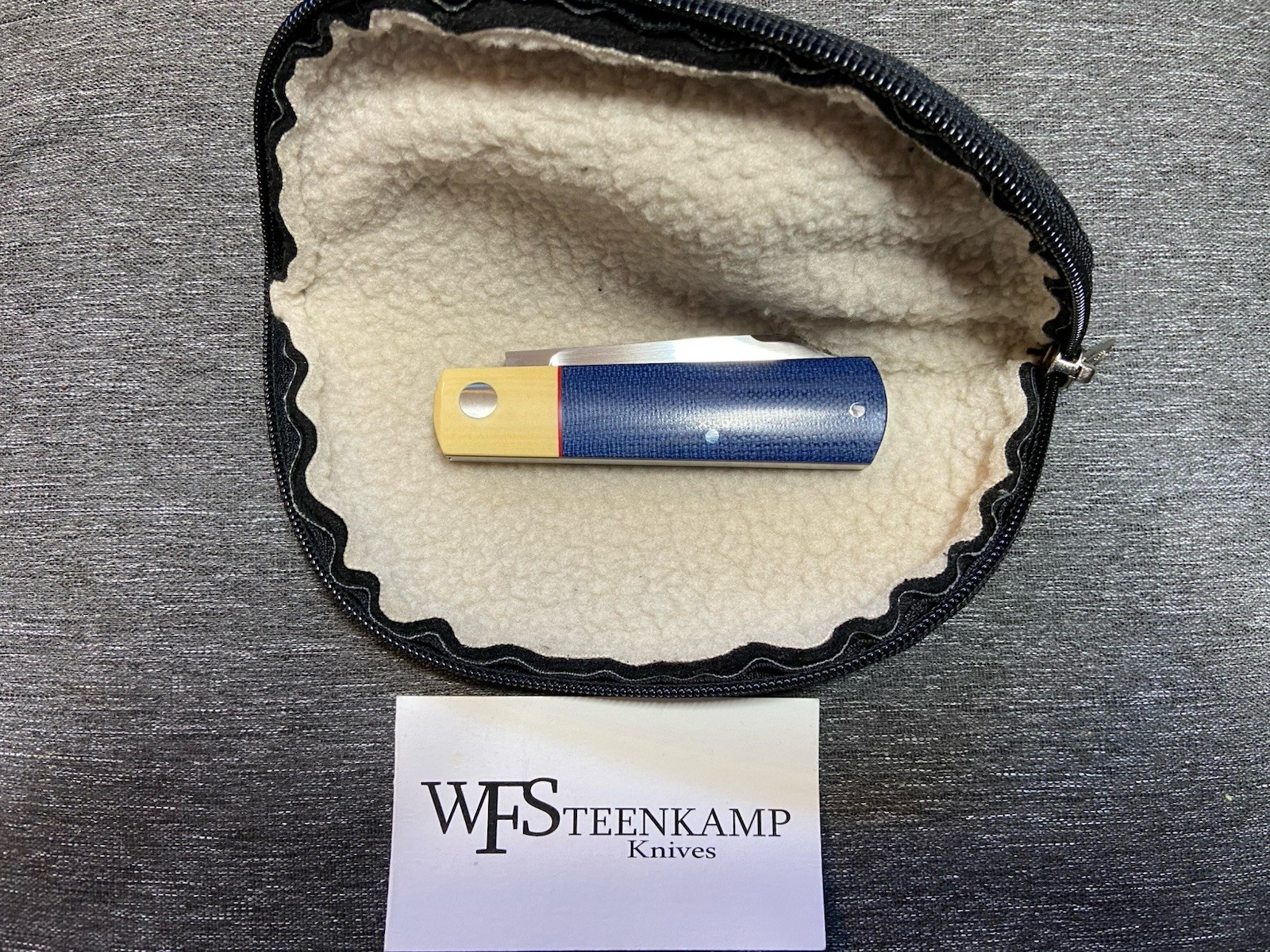 WF STEENKAMP -BLUE MICARTA -Barlow- SLIP JOINT KNIFE