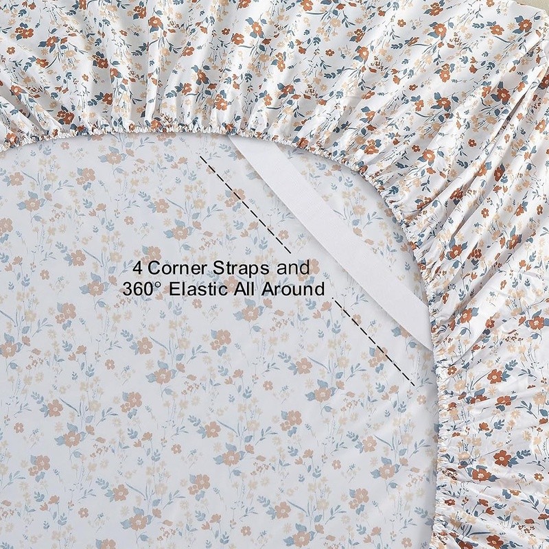 Floral Microfiber Bed Sheet Set Soft Deep Pocket Fitted Durable Pillowcases New