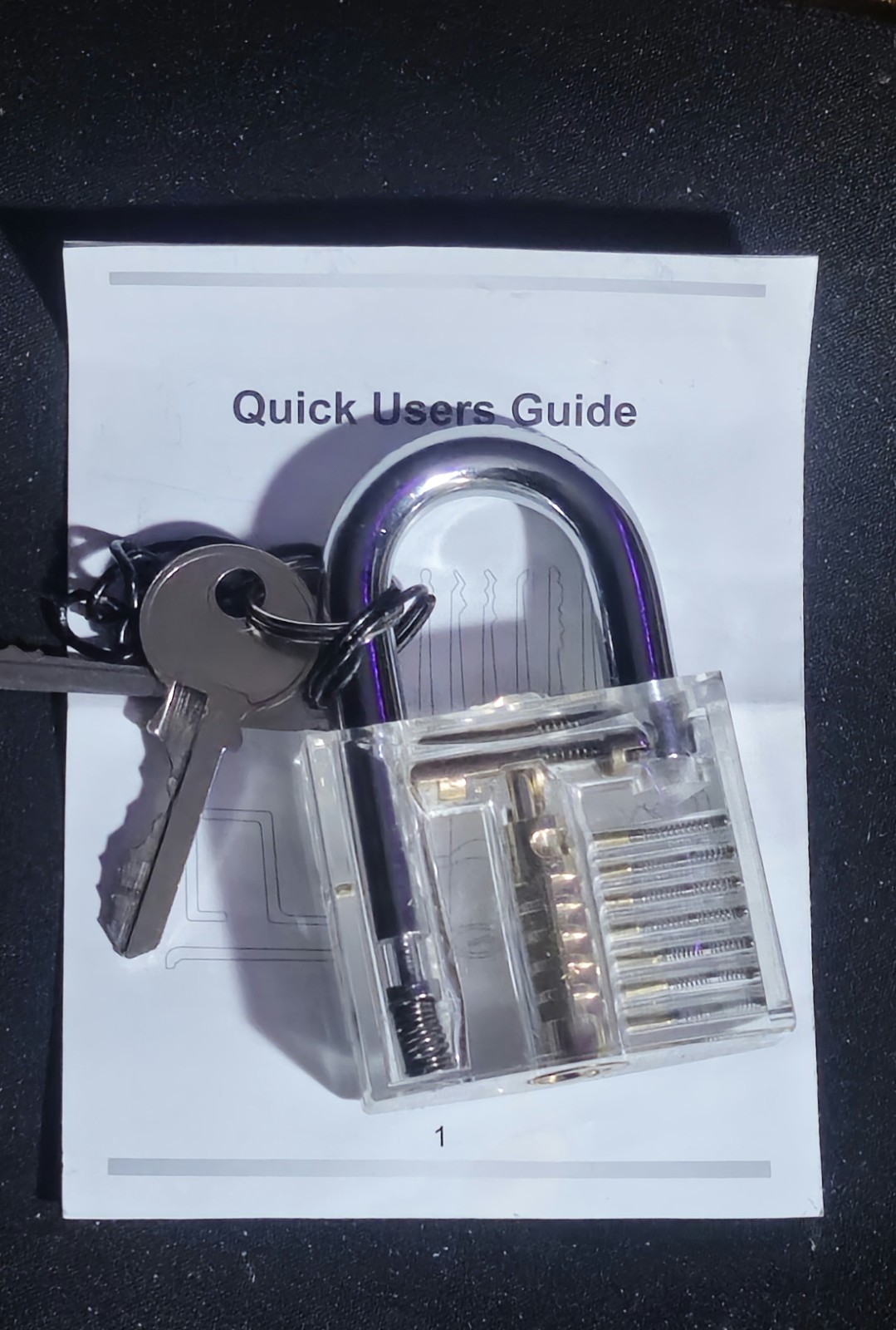 Transparent  Training Padlock w/Key + 5 bonus picks of the sellers choice free