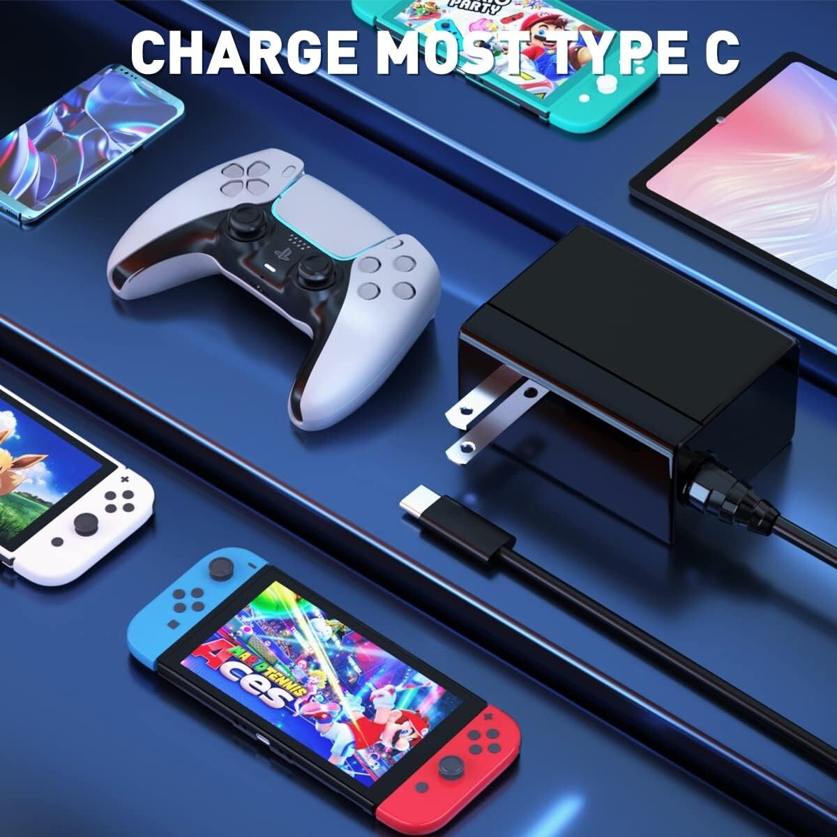 Replacement Charger for Nintendo Switch OLED/LITE - Works with TV Dock&Original