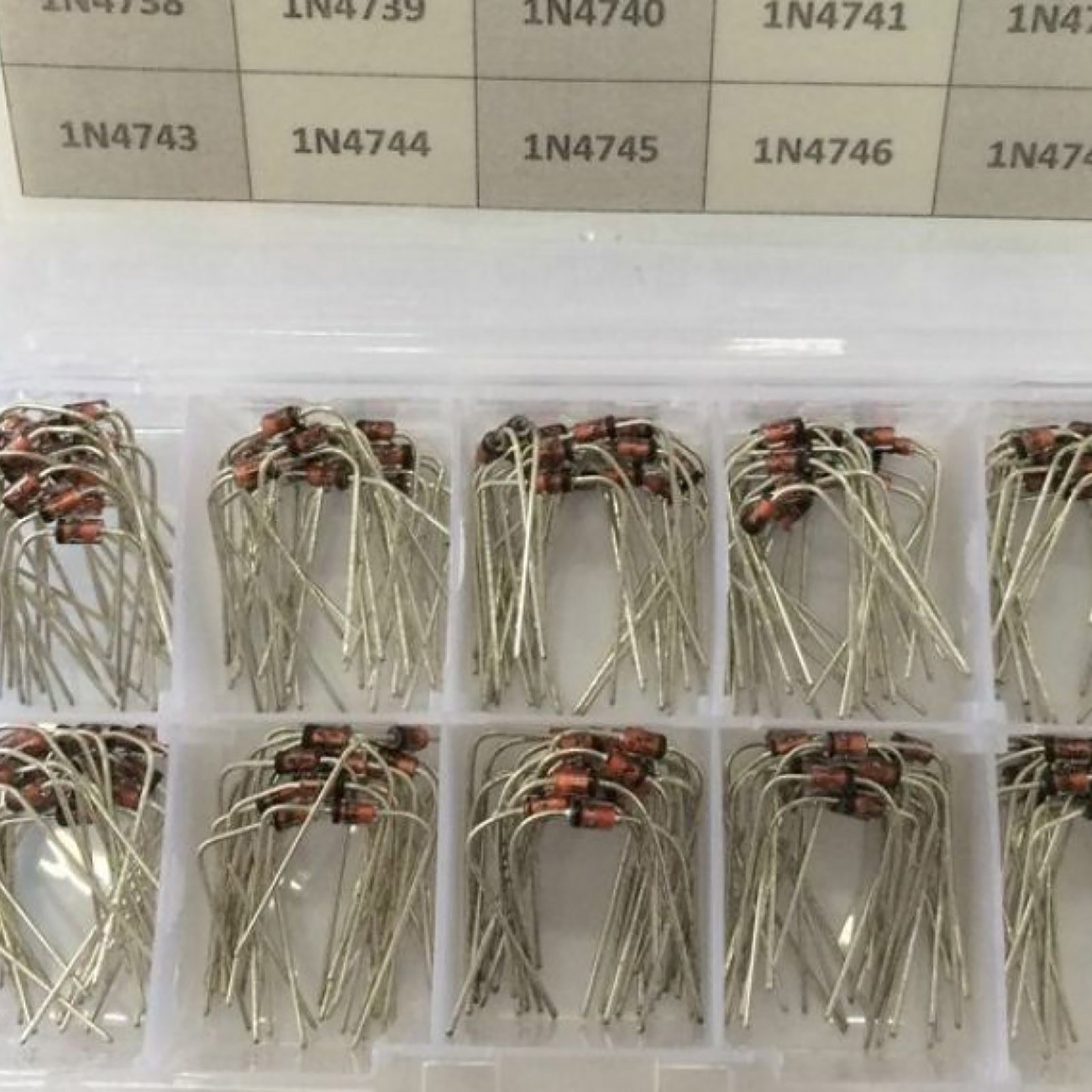 1 Box DO-41 10 Values Single Diode/Rectifier Zener Assorted 3.3-22V