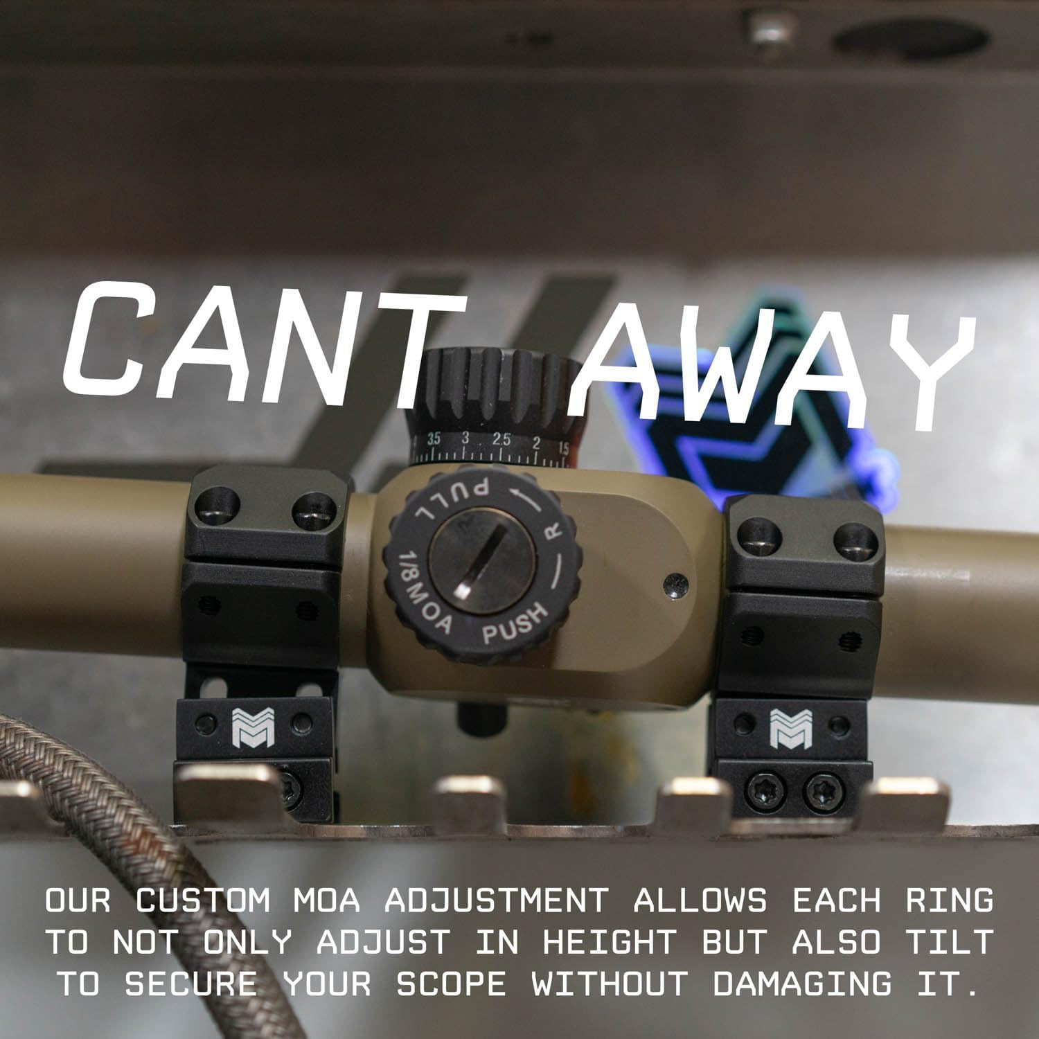 Adjustable Height Picatinny Scope Rings with 30mm and 1-inch Inserts