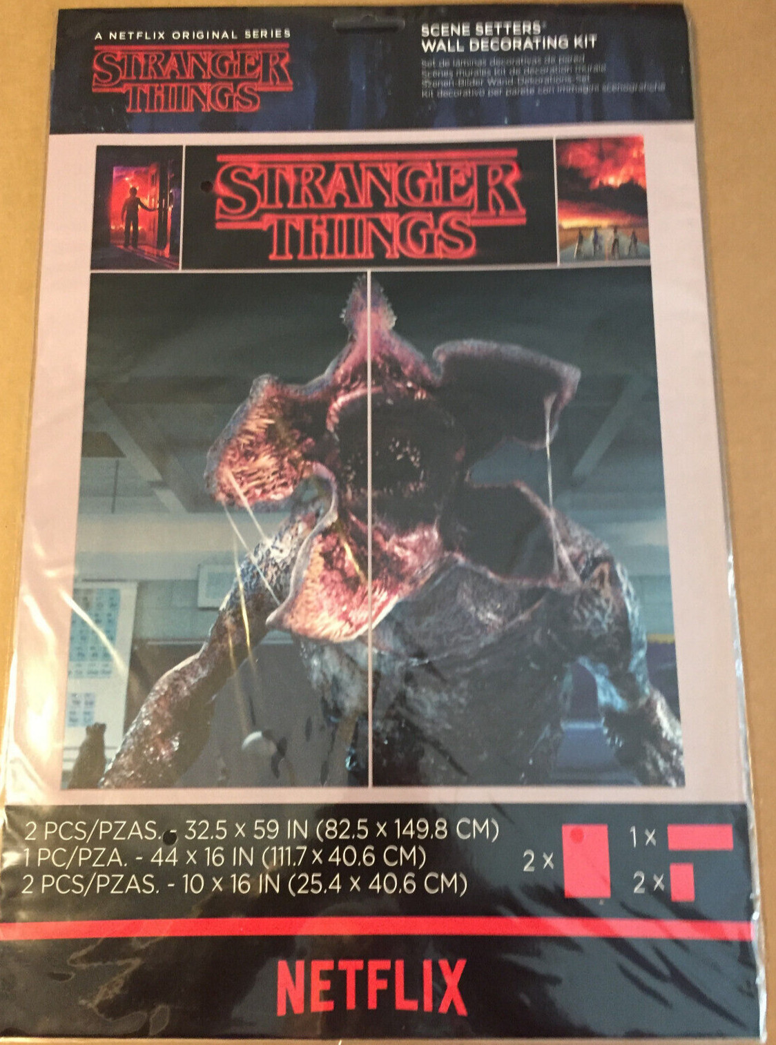 Stranger Things Scene Setters Wall Decorating Kit 5 Piece Demogorgon