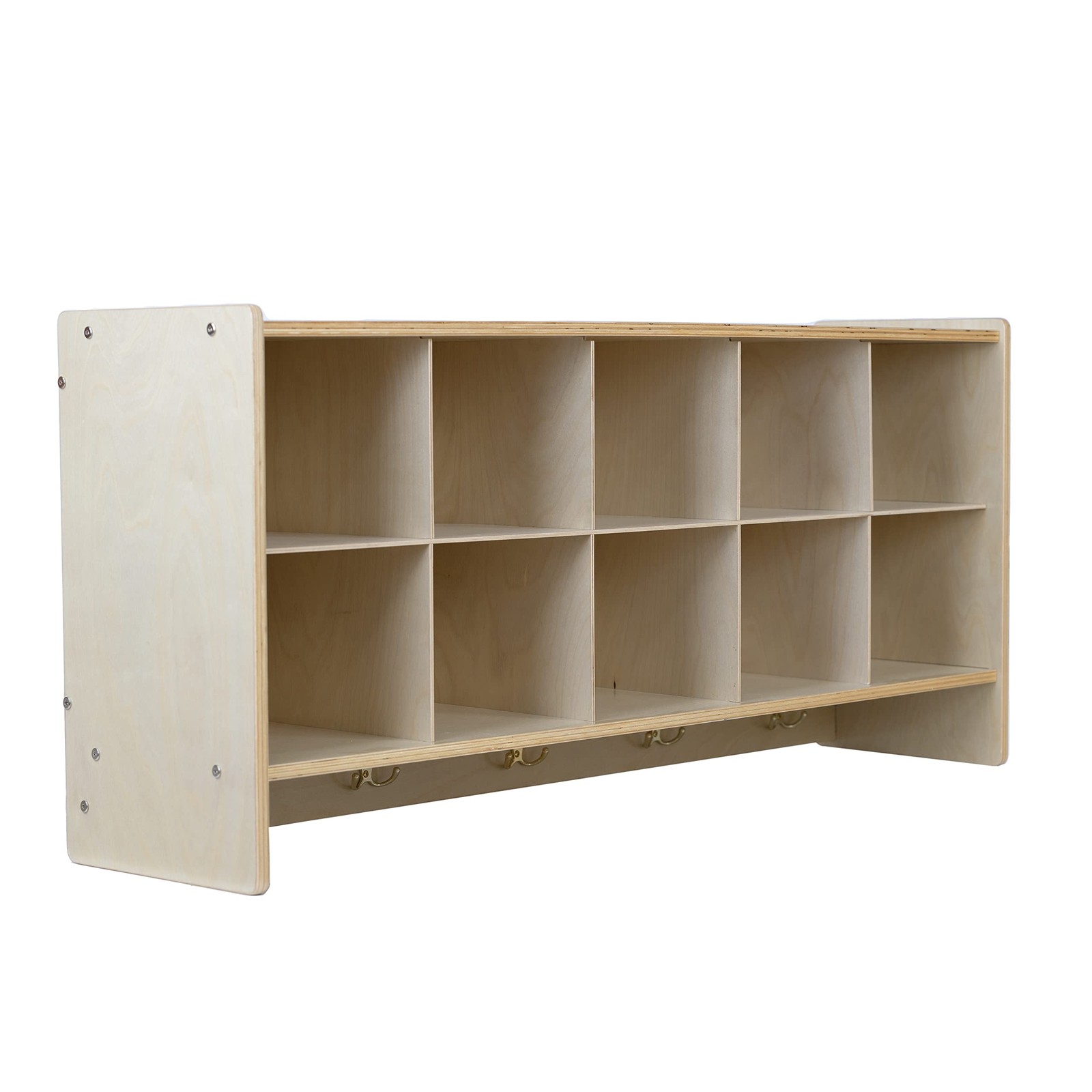Cubby Storage Organizer Cubes, 10 Cubbies with Coat Hooks, Hanging Wall Cubby...